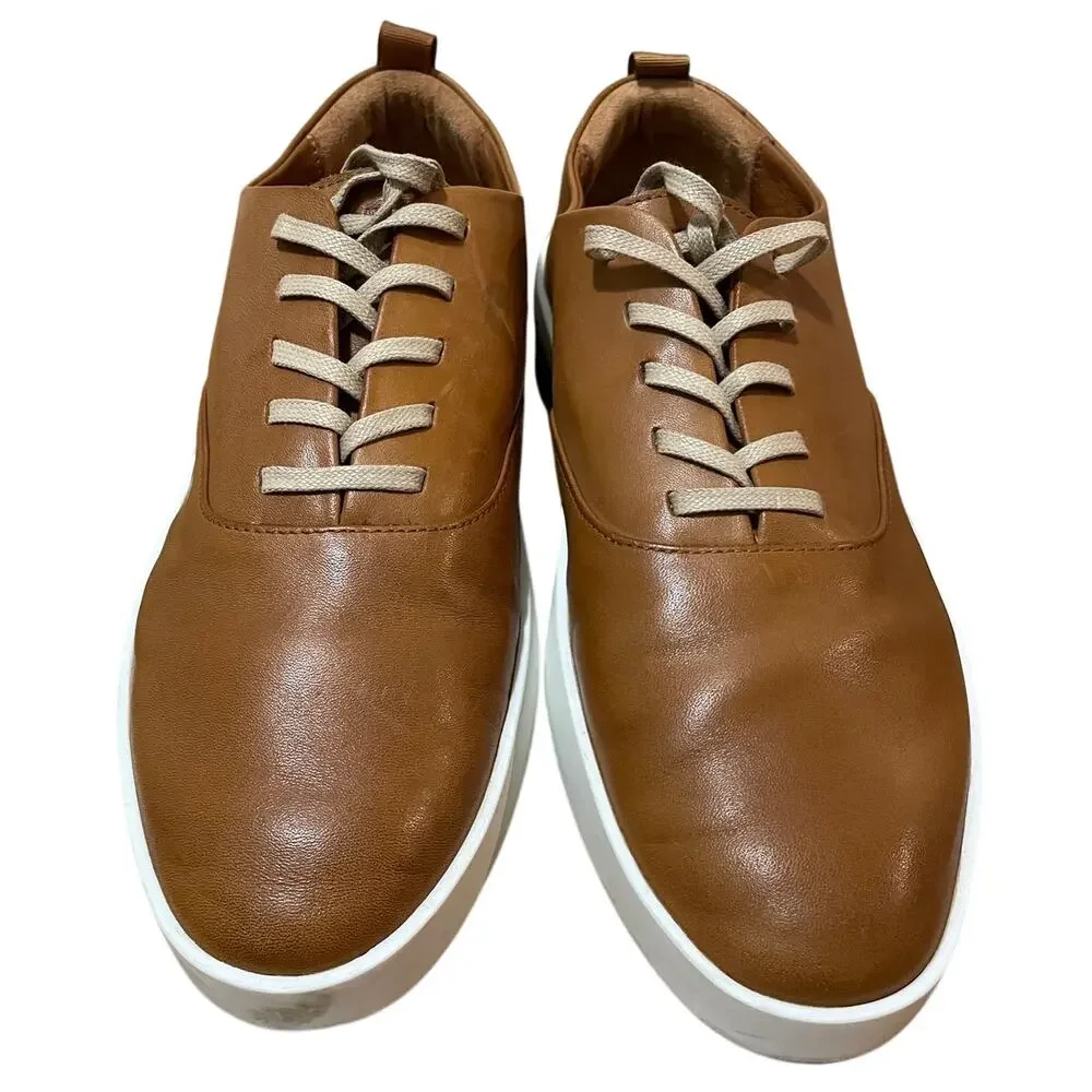 Wolf & Shepherd Cruise Derby Honey Leather Sneakers Mens 8 Portugal W&S‎ Brown